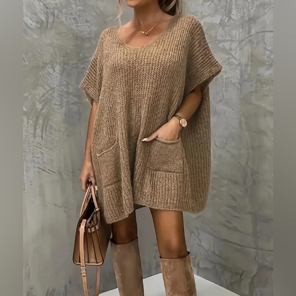 Cozy Tan Knit Sweater